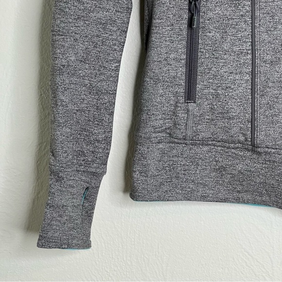 IVIVVA Girls Reversible Zip-Up Jacket Gray Teal Full Zip Pockets Activewear 10 - Picture 2 of 16